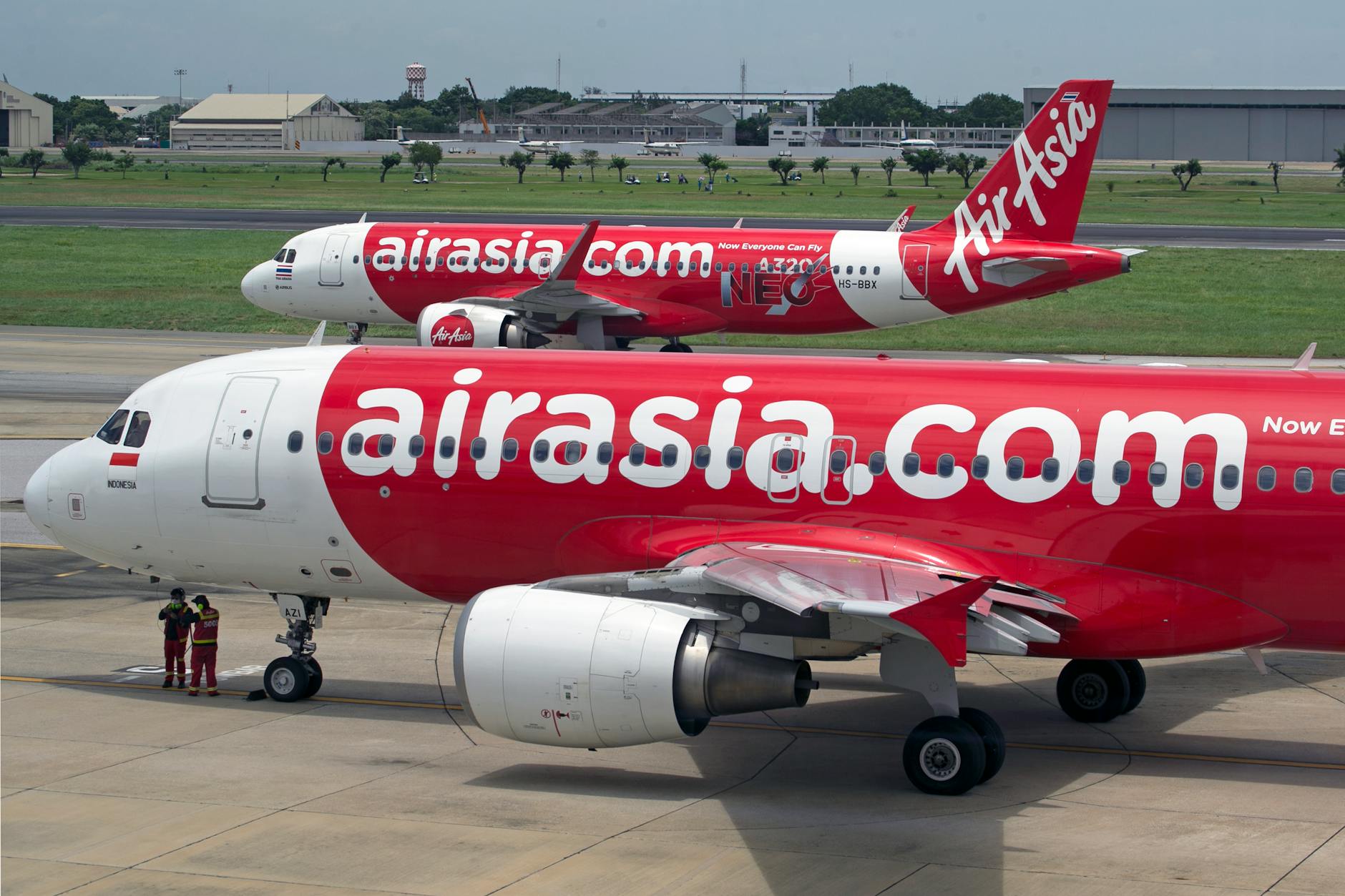 commercial airplanes on the runway